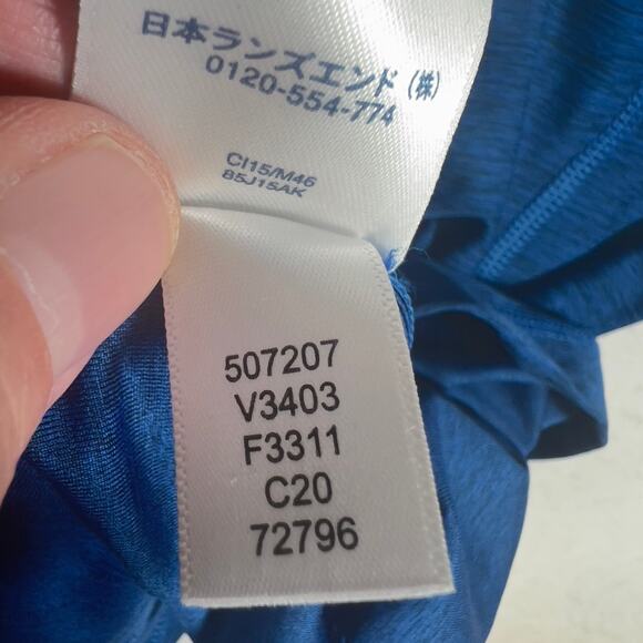 Lands' End Workout Shirt Men Small Blue Moisture Wicking Heathered Quik Dry Jog - Picture 8 of 12